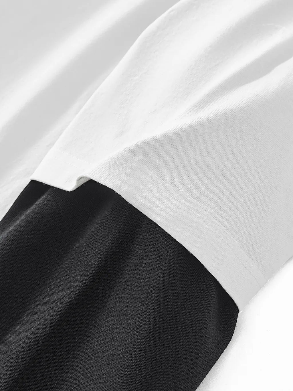 RWA Layered Contrast Sleeve Cotton T-Shirt