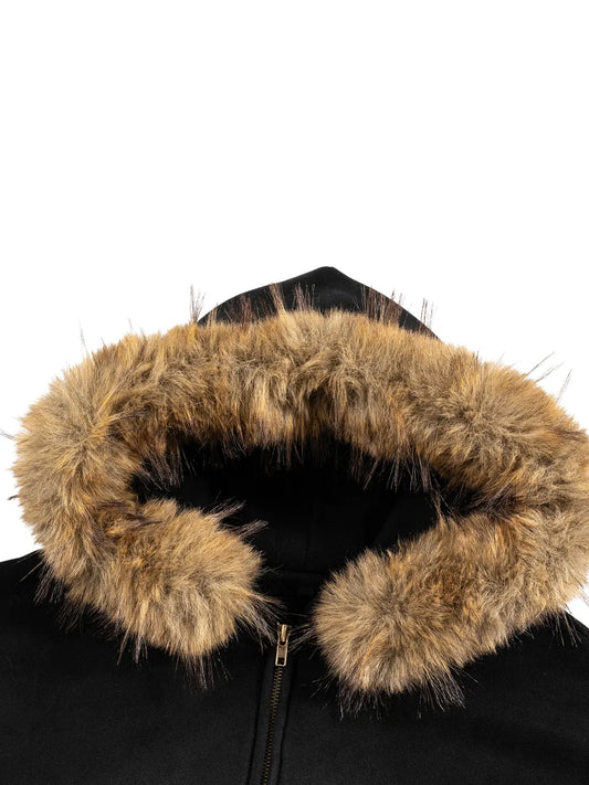 RWA Boxy Detachable Fur Hoodie